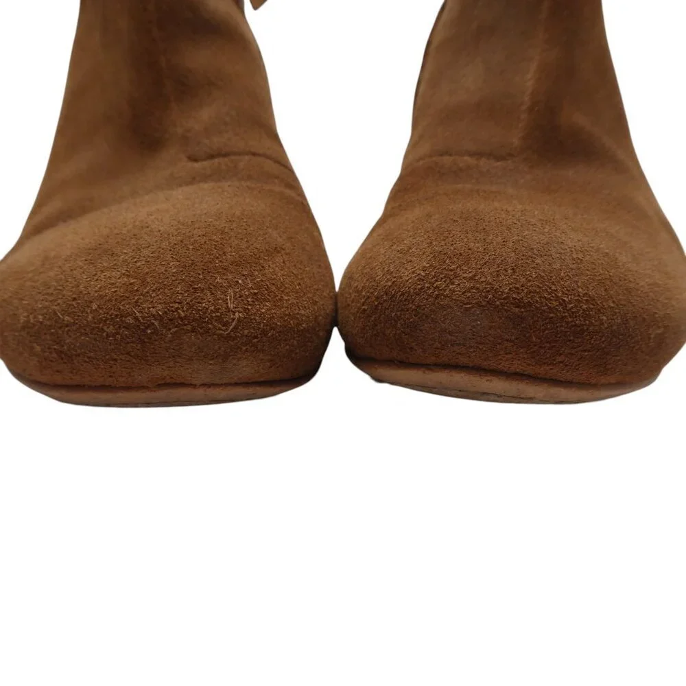 Toms Evie Brown Suede Heeled Ankle Boots Womens 7.5‎